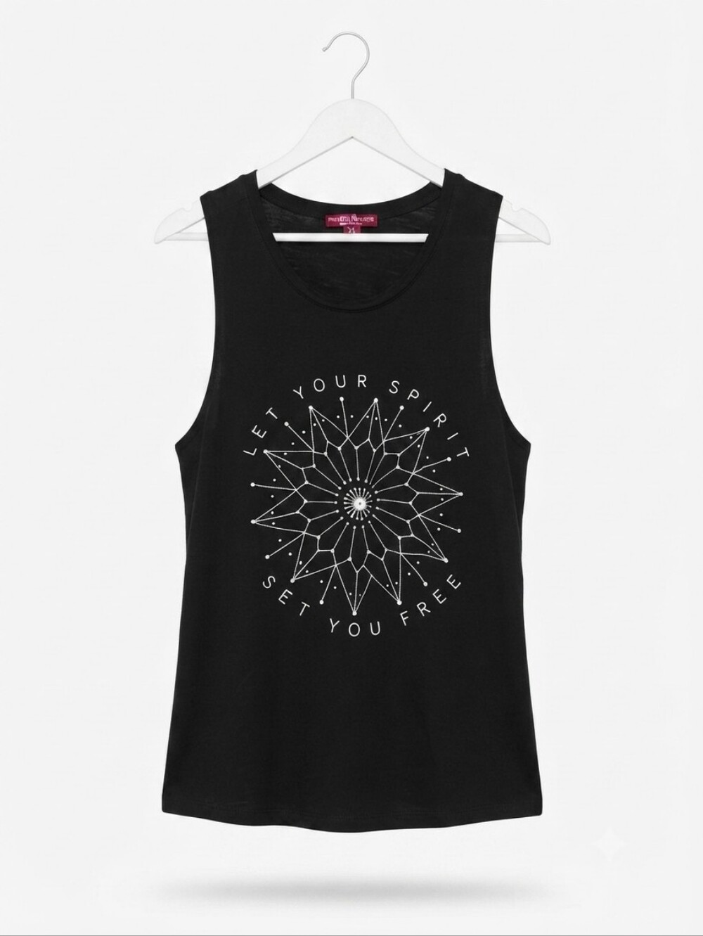 Peaceful Warrior Black "Let Your Spirit Set You Free" Mandala Tank Top Size XL